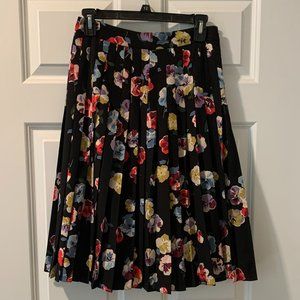 Ann Taylor Floral Pleated Full Skirt